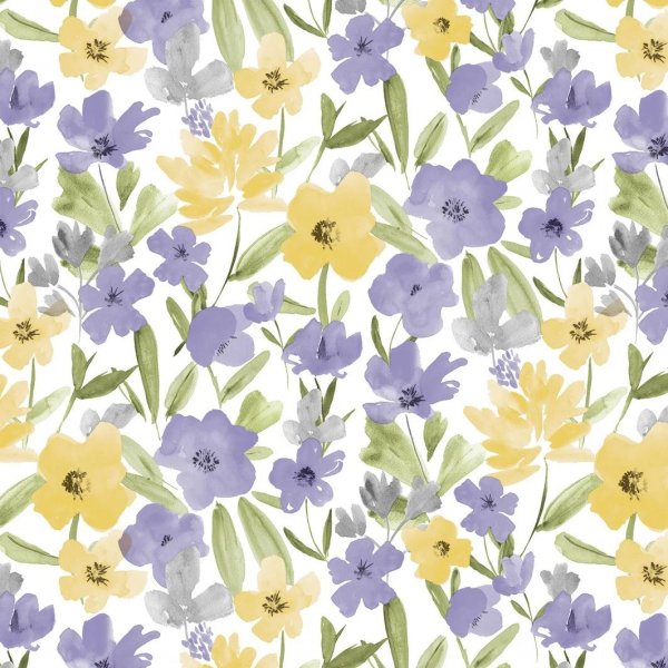 Vaha kangas PVC Flower - Lila