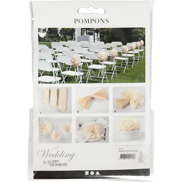 Paperipommit - valkoinen - 3 kpl