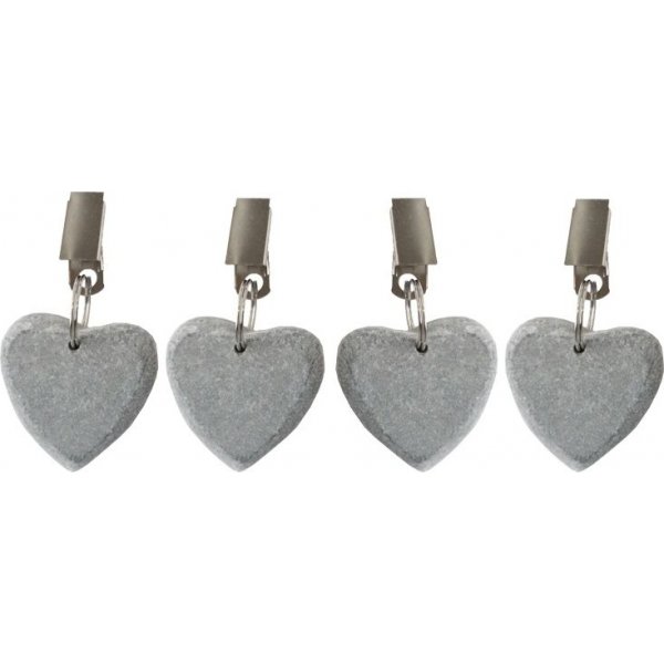 Kankaan paino Heart grey 4 kpl