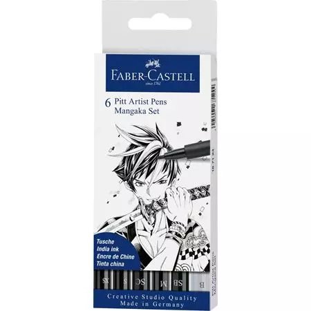 Piirustuskyn�sarja Faber-Castell Pitt Manga 6 kyn��, - Mangaka