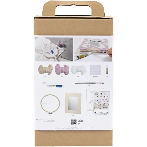 DIY Kit Punch Needle, pastellivrit, peili