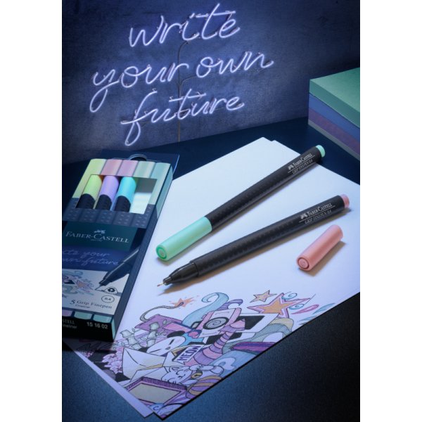 Kuitukynsarja - Faber-Castell - Grip Finepen - 5 vri