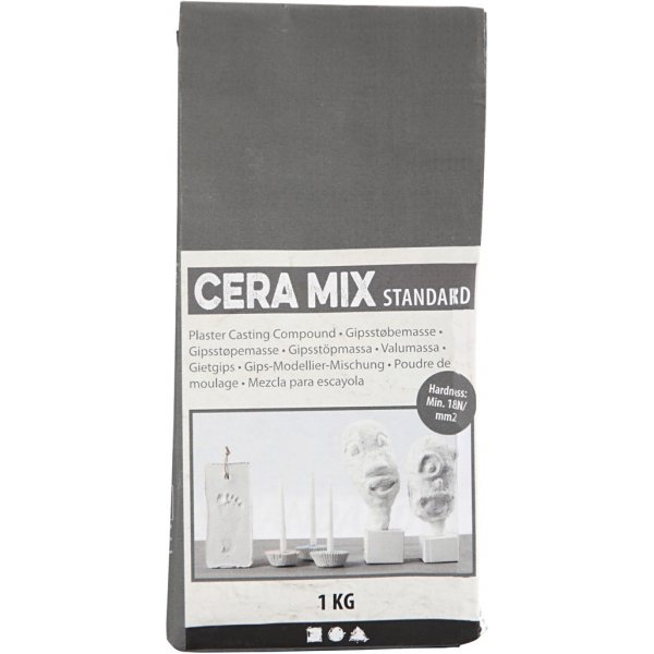 Cera-Mix Standard mallinnuskipsi - vaaleanharmaa