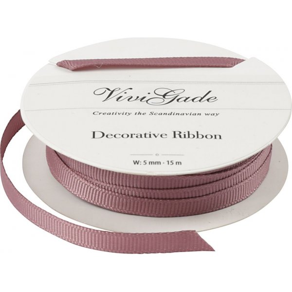 Grosgrain-nauha - vaaleanpunainen - 15 m