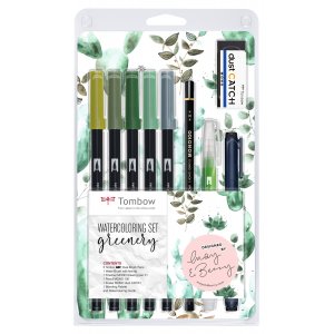 Tombow-vesiv�risetti Greenery - 9 osaa