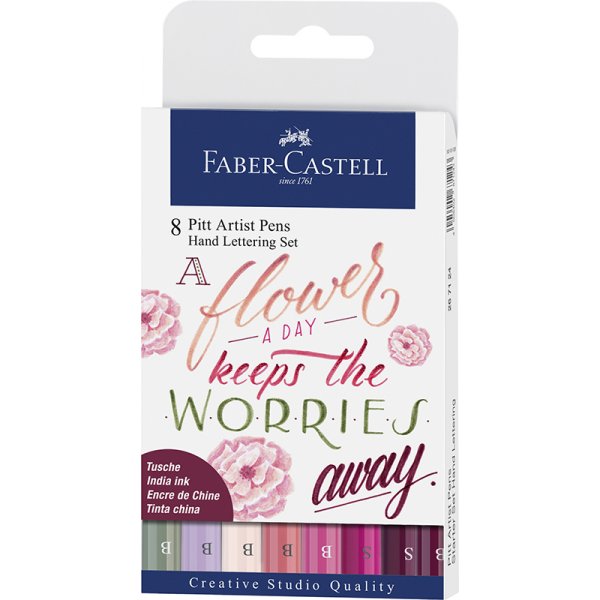 Piirustuskynä - Faber-Castell Pitt Artist - Käsinkirjoitus - 8 kynää