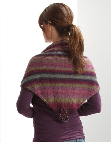 Neulekuvio - Neulottu huivi, jossa virkatut thdet