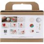Mini DIY Kit joulukuusenkorut - punaiset ja vihret tontut