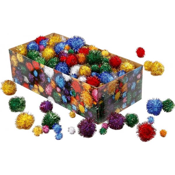 Pomponit - kirkkaat vrit - glitter - 300 g