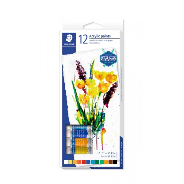 Akryylimaalit 12ml - 12 vri