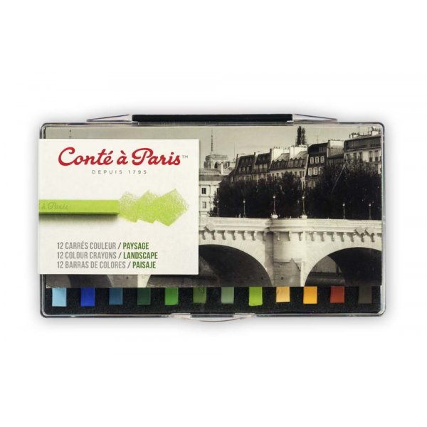 Pastellivriliidut "Carre Landskap" Cont  Paris - 12 Crayons