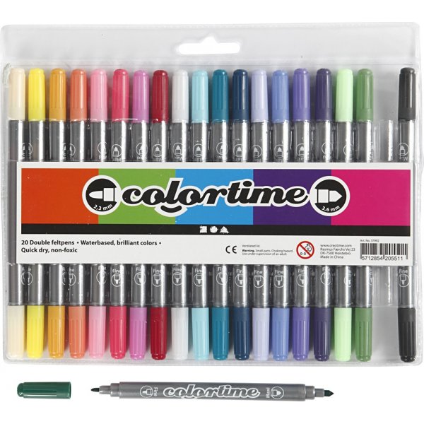 Colortime Double marker - täydentävät värit - 20 kpl Colortime Double marker - täydentävät värit - 20 kpl
