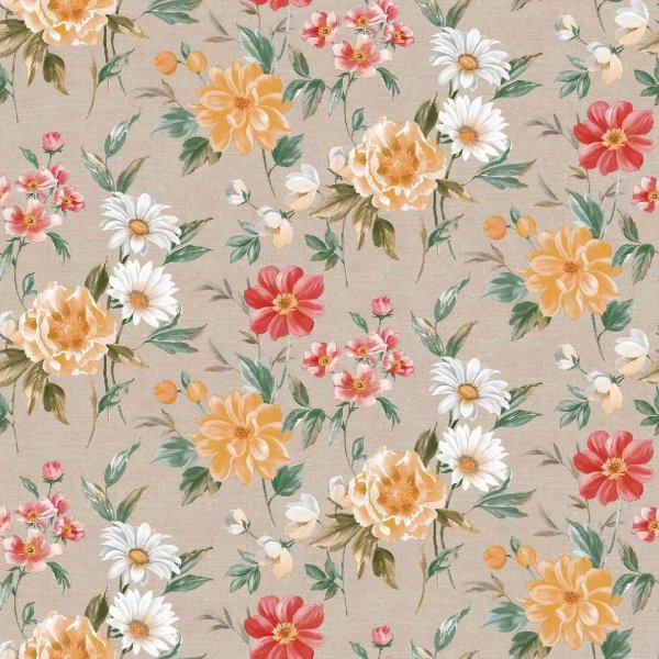 Vaha kangas PVC Flower - punainen
