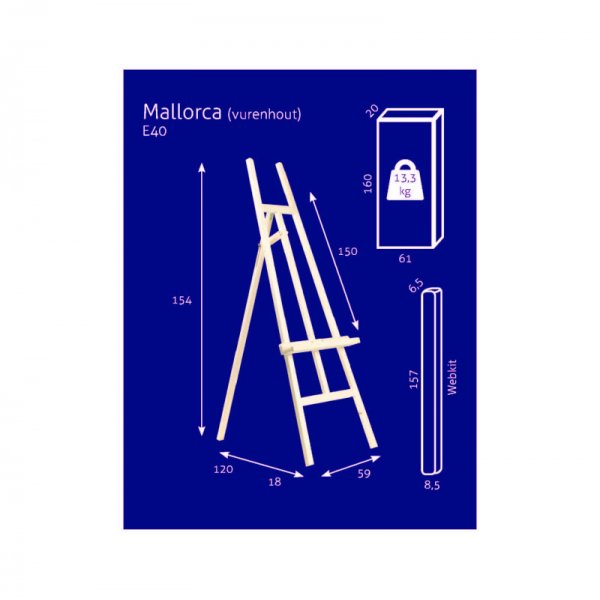 Maalausteline - Studio A-Frame N40 - Mallorca (mnty) - KIT