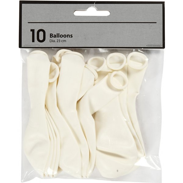 Ilmapallot - valkoinen - 23 cm - 10 kpl