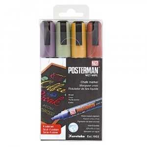 ZIG Posterman -tussi, m�rk�pyyhkeet, 6 mm, 4 v�ri�