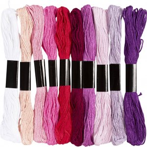 Kirjontalanka merseroitu puuvilla violetti/pinkki Harmony 10�8 m
