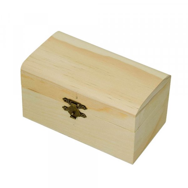 Puinen laatikko 13,8 x 8 x 7,5 cm - ksittelemtn pyristetty kansi