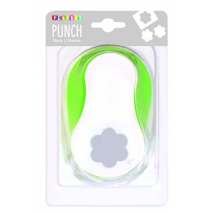 Punch kukka 5 cm - Vihre�/valkoinen