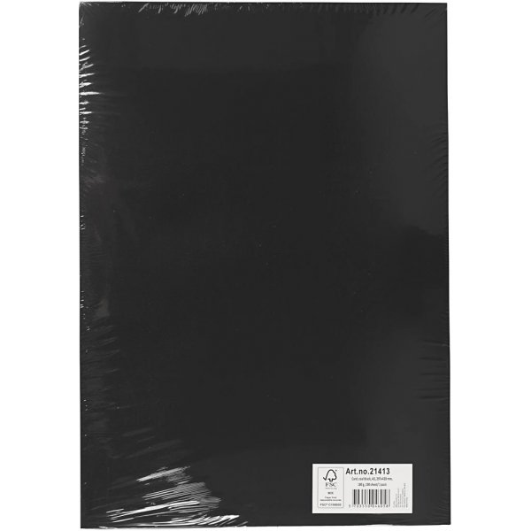 Vrillinen pahvi - musta - A3 - 180 g - 100 arkkia