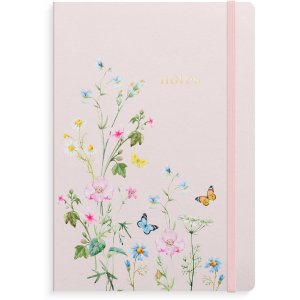 Muistikirja Deluxe B5 pinkki niityll� viivoitettu