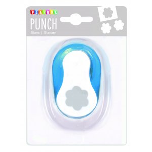 Punch kukka 2,5 cm - Sininen/valkoinen