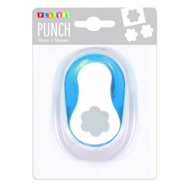 Punch kukka 2,5 cm - Sininen/valkoinen