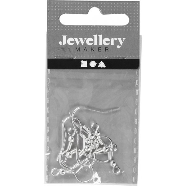 Ranskalaiset korvakoukut - hopeoitu - 10 kpl Ranskalaiset korvakoukut - hopeoitu - 10 kpl