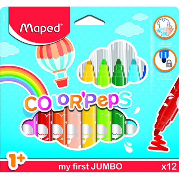 Kuitukynsarja - Maped - ColorPeps 12 pestv jumbokyn
