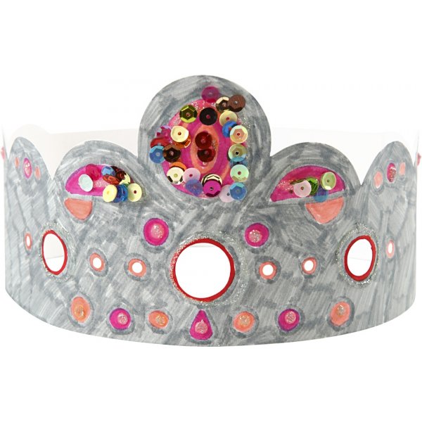 Pahvikruunut - valkoinen - 50 kpl