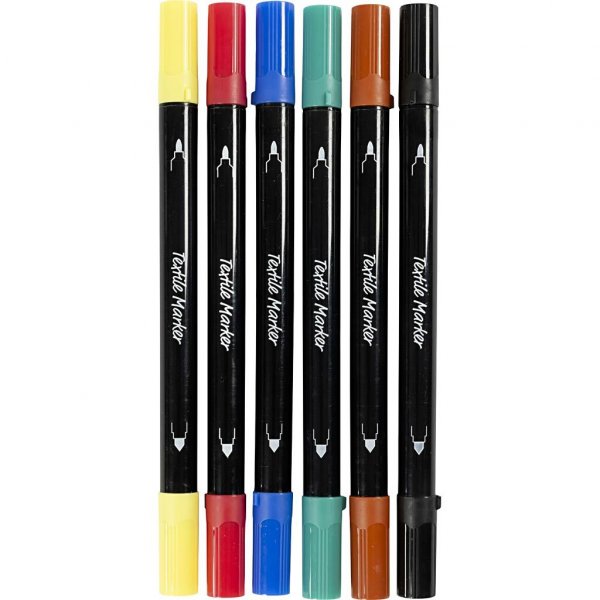 Tekstiilimerkit - vakiov�rit - 6 kpl