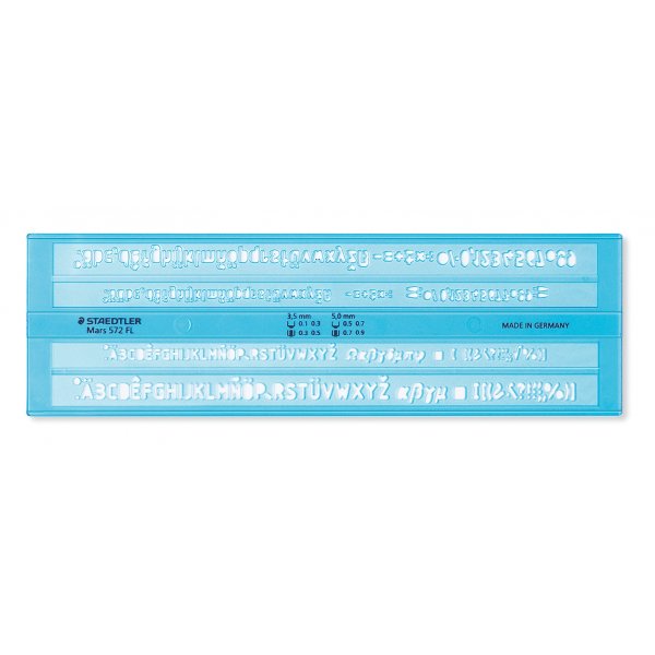 Mallin viivain Font Transparent Blue - 4 rivi