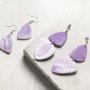 Mini DIY Kit -korut, vaalea violetti, marmoroidut korvakorut