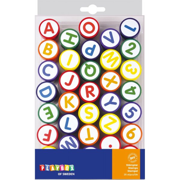 Postimerkit - kirjaimet & numerot - 35 kpl