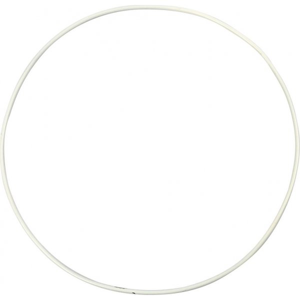 Metallirengas - valkoinen - 20 cm - 5 kpl