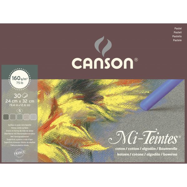 Canson Mi-Teintes Pastellipaperi 160g - 24x32 cm - Harmaan svyt
