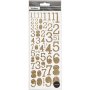 Glitter-tarrat - kulta - numerot - 2 arkkia