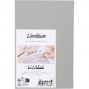 Linoleumi 10 x 15 cm - harmaa
