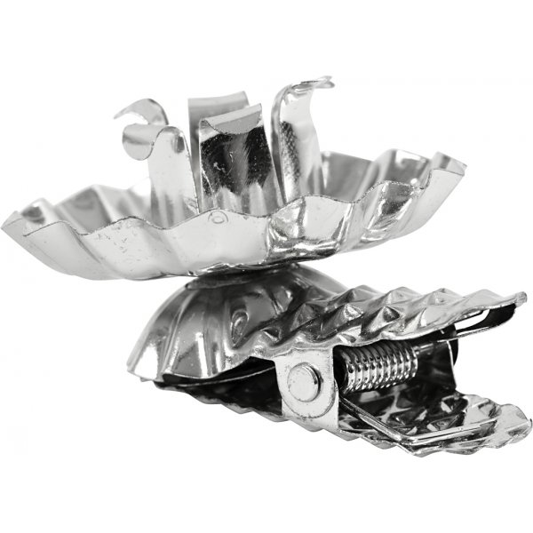 Valoklipsi - hopeoitu - 40 mm - 8 kpl