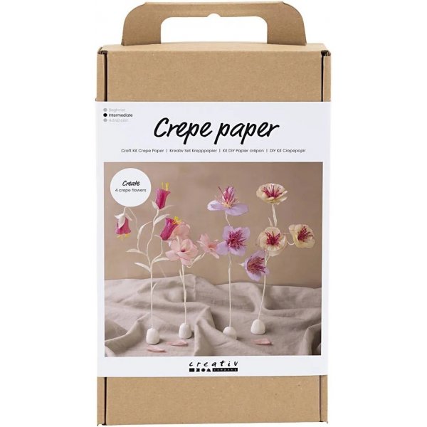 DIY Kit Kreppipaperi, pastellivrit, kukka