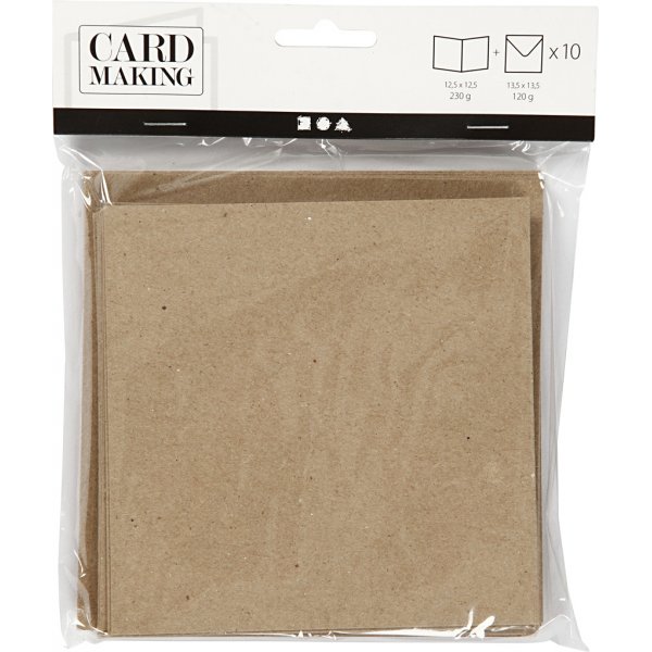 Postikortti kirjekuorella - luonnollinen - 12,5 x 12,5 cm - 10 kpl Postikortti kirjekuorella - luonnollinen - 12,5 x 12,5 cm - 10 kpl
