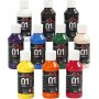 Koulumaali - Akryyli - sekavrit - kiiltv - 10 x 100 ml