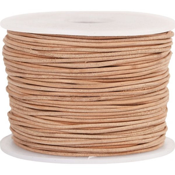 Nahkanauha - beige - 1 mm - 50 m