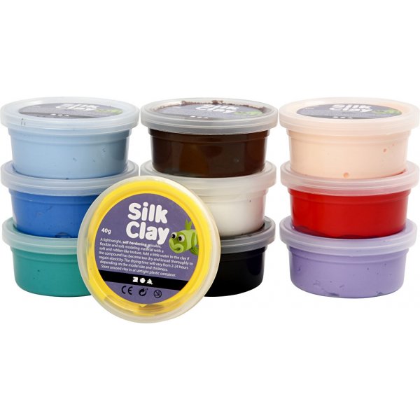 Silk Clay® - sekavärit - Basic 1 - 10 x 40 g Silk Clay® - sekavärit - Basic 1 - 10 x 40 g