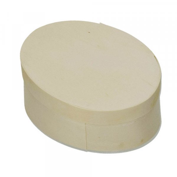 Vanerilaatikko ø 120 x 90 mm K 50 mm - käsittelemätön soikea