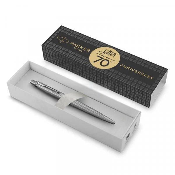 Kuulakrkikyn Parker Jotter - Special Edition 70th Anniversary - Ruostumaton ters - Keskisininen