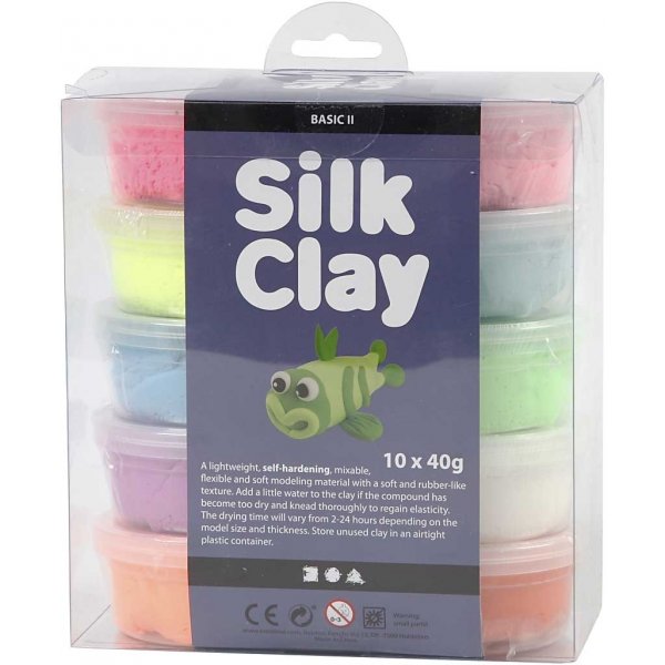 Silk Clay® - sekavärit - Basic 2 - 10 x 40 g Silk Clay® - sekavärit - Basic 2 - 10 x 40 g