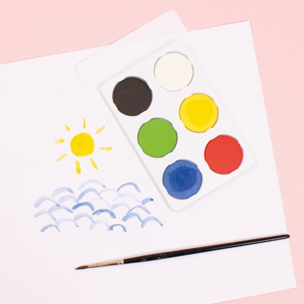 Väripaletti ø 30 mm - 6-osastoinen - 10 kpl Väripaletti ø 30 mm - 6-osastoinen - 10 kpl