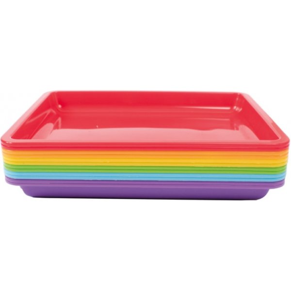 Muovitarjotin 28 x 22 x 3 cm, 6 väriä, 12 kpl Muovitarjotin 28 x 22 x 3 cm, 6 väriä, 12 kpl