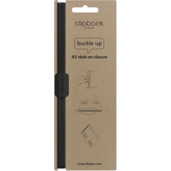 Itsekiinnittyv elastinen suljin Filofax Clipbookille - A5 - musta